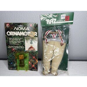 Vintage NOMA Ornamotor (1989) & RAZ Imports Santa Pants Ornament – New